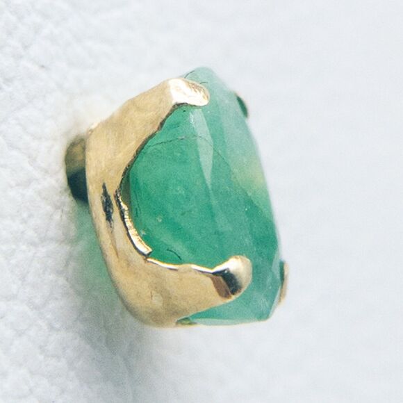 14K Gold Emerald Stud Earrings Oval Cut Prong Set ~1.0 CTW Fine Jewelry - Picture 8 of 11